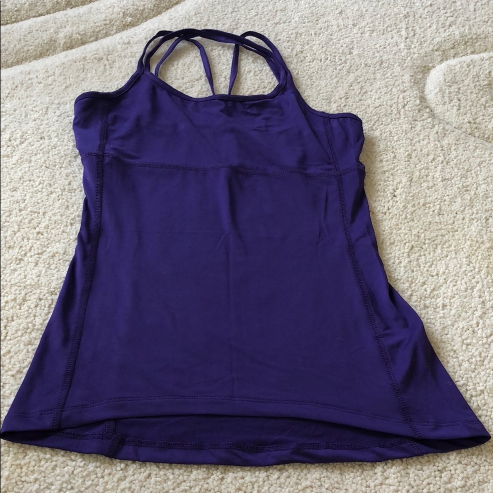 Women's Purple Strappy athletic sports yoga running exercise top